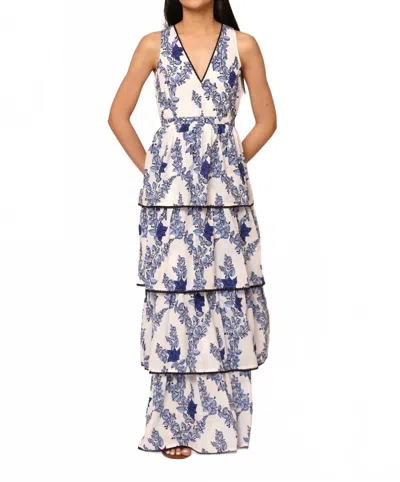 Beyond By Vera Southern Charm Tiered Maxi Dress In Blue