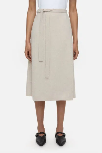 Closed Merino Wool Wrap Skirt In Pearl Beige In Neutral