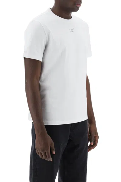 Mcm Essential Logo Print T-shirt In Organic Cotton In White