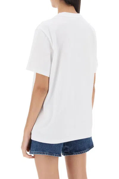 Mcm Essential Logo Print T-shirt In Organic Cotton In White
