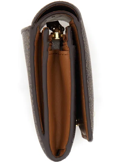 Michael Michael Kors Wallet With All Over Logo In Brown