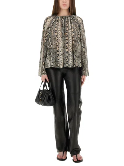 Michael Michael Kors Powder Polyester Shirts In Animal Print