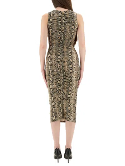Michael Michael Kors Snake Print Viscose Blend Dress In Green