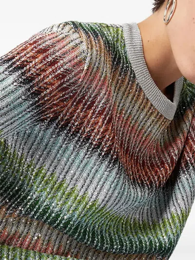 Missoni Women Embroidered Viscose Blend T-shirt In Multi