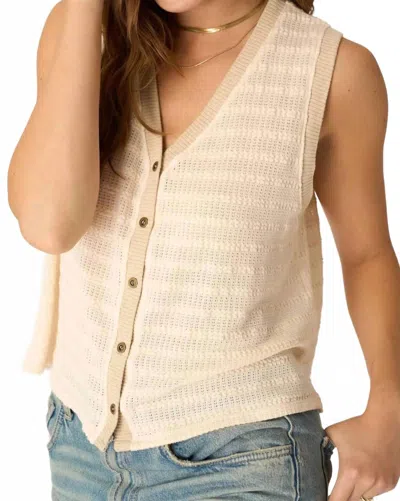 Project Social T Viva Button Front Sweater Tank In Chalk