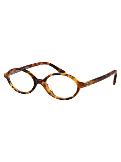 Miu Miu Havana Chiaro Acetate Glasses In Brown