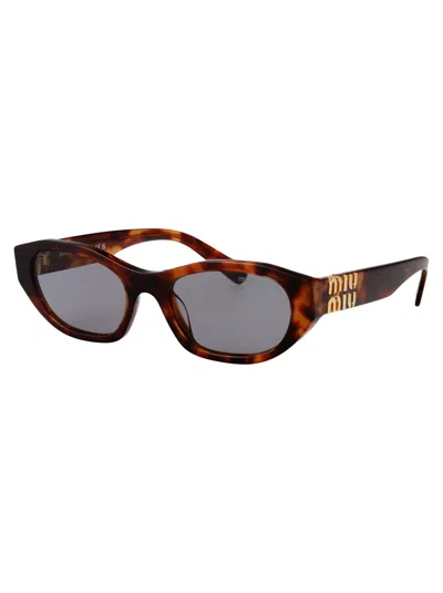 Miu Miu Havana Mahogany Acetate Sunglasses In Brown