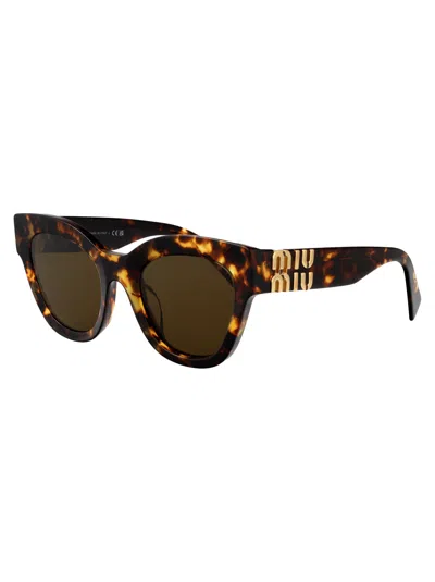 Miu Miu Havana Miele Acetate Sunglasses In Brown