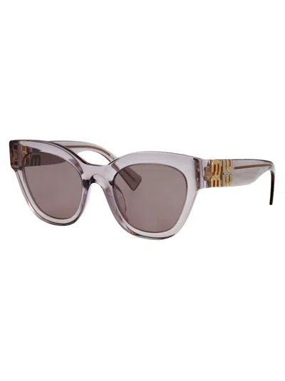 Miu Miu Malva Trasparente Acetate Sunglasses In Gray