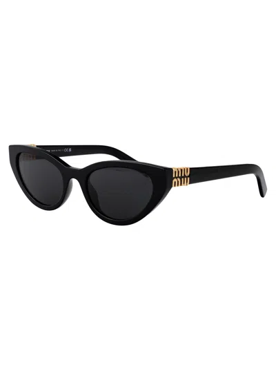 Miu Miu Nero Acetate Sunglasses In Black