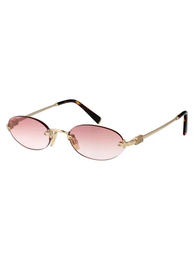 Miu Miu Oval-frame Sunglasses In Pink