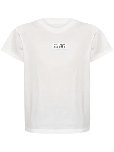 Mm6 Maison Margiela Numeric Cotton Jersey T-shirt In White