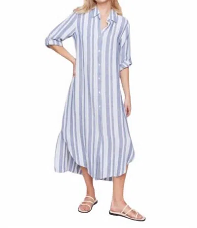 Charlie B Striped Linen Maxi Dress In Rayures Stripes