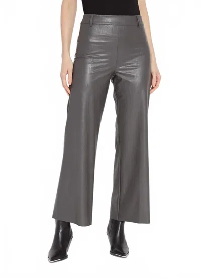 Lyssé Hi Waist Vegan Leather Wide Leg Pants In Gray Ash