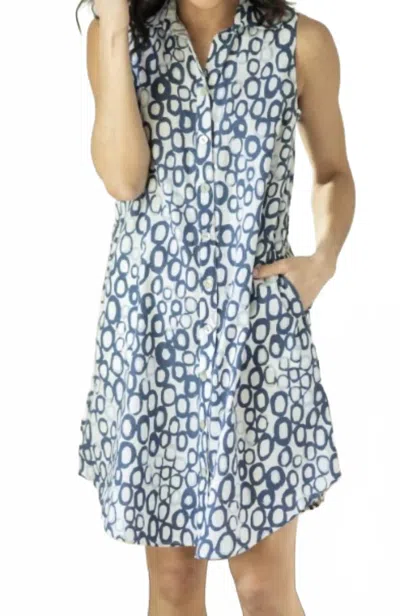 Habitat Inner Circle Pocket Dress In White In Blue