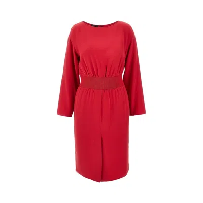 Emporio Armani Techno Cady Mini Dress With Elastucated Waist