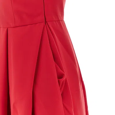 Emporio Armani Techno Cady Ankle-length Dress In Red