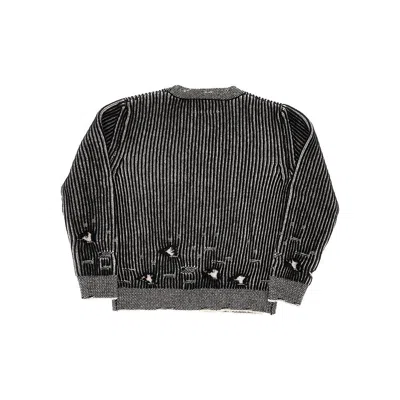 Mm6 Maison Margiela Distressed Wool Crewneck Sweater Kids In Gray