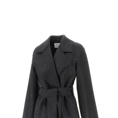 Harris Wharf London Pressed Wool Coat With Belt