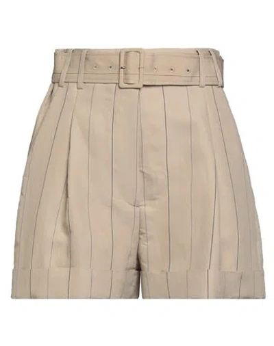 Lardini Woman Shorts & Bermuda Shorts Beige Size 4 Viscose, Polyester In Neutral
