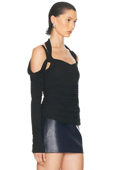 Attico Top In Crepe Nero Donna In Black