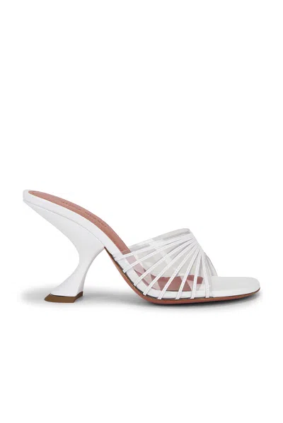 Amina Muaddi 90mm Mookie Slipper Sculpted-heel Sandals In White