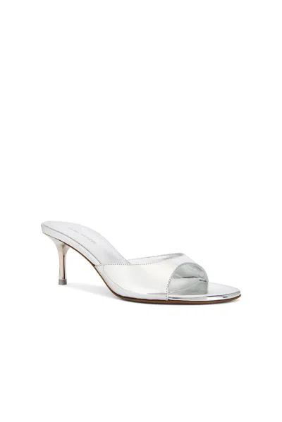 Amina Muaddi Jeanne 60 Mirrored Leather Mules