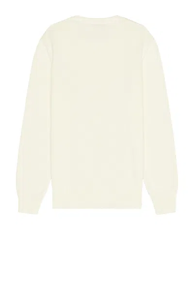 Givenchy Mens Ecru Brand-embroidery Crewneck Cotton Jumper In White