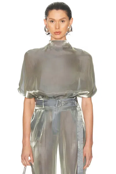 Lapointe Metallic Organza Cape Tee