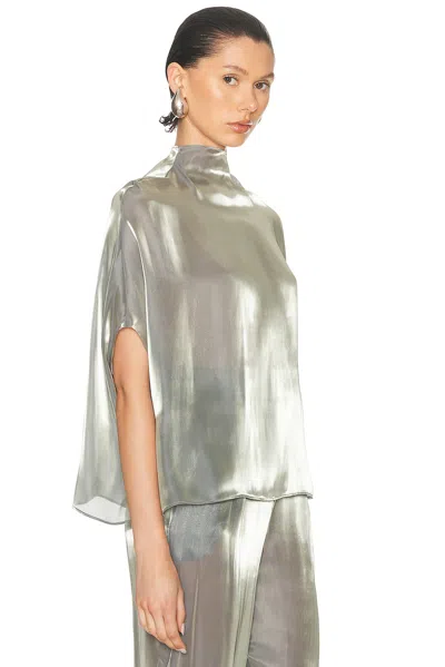 Lapointe Metallic Organza Cape Tee