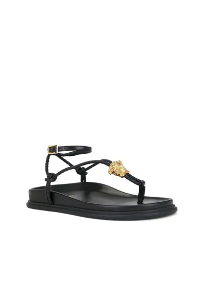 Versace La Medusa Sandals In Black