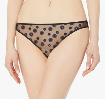 Simone Perele Cassie Mesh Mid-rise Bikini Bottom In Black/navy