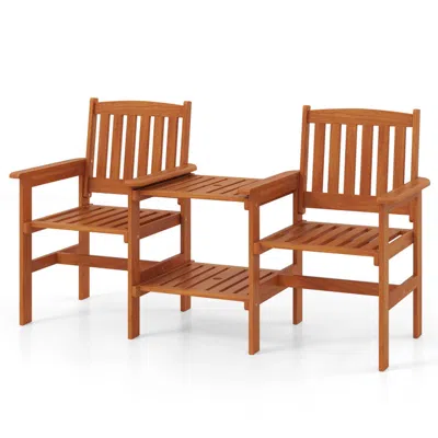 Hivvago 2-seater Outdoor Patio Furniture Set With 1.57 Inch Umbrella Hole In Orange