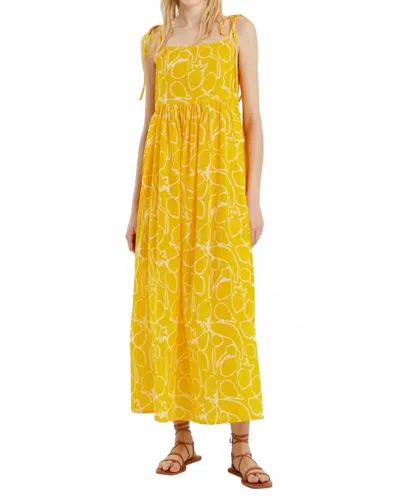 Compañía Fantástica Fruit Print Dress In Macedonia In Yellow