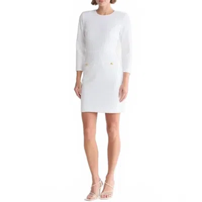 Veronica Beard Channing Jacquard Sheath Dress In White In White