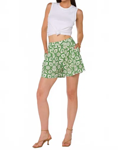 Velvet Heart Geo Shorts In Green In Green