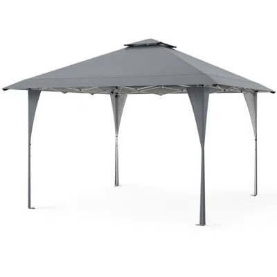 Hivvago 13 X 13 Ft Pop Up Gazebo With Portable Carrying Bag 8 Stakes And 4 Wind Ropes In Gray