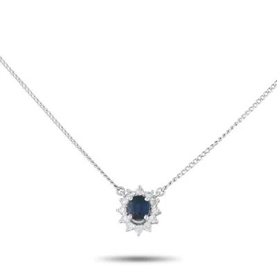 Lb Exclusive Platinum 0.31ct Diamond And Sapphire Necklace Mf24-061625