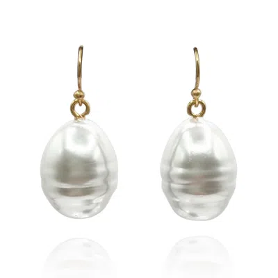 Michael Nash Jewelry Women's Marcella White Baroque Glass Pearl Drop