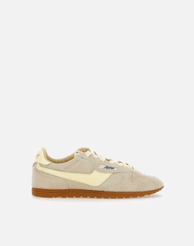 Autry 'windspin Low' Grey Sneaker With Logo On The Side And On The Heel