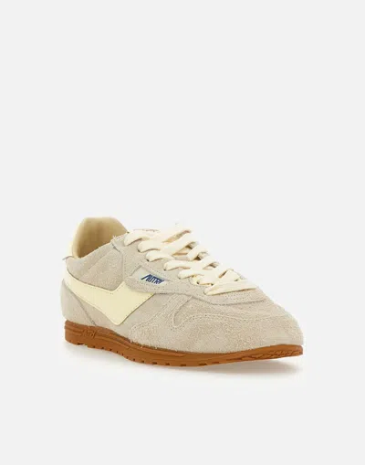 Autry 'windspin Low' Grey Sneaker With Logo On The Side And On The Heel