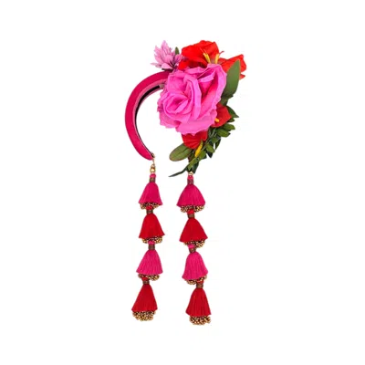 Julia Clancey Women's Pink / Red Ruby Magenta Dorado Bloom Flower Band