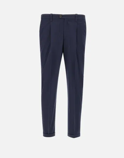 Devore Pleated Trousers In Blue