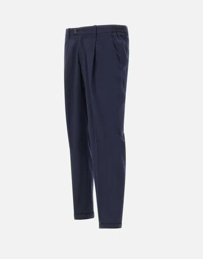 Devore Pleated Trousers In Blue