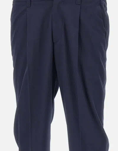 Devore Pleated Trousers In Blue