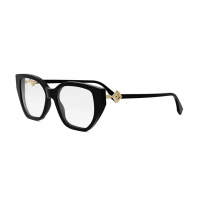 Fendi Fe50100i Ff Diamonds 001 Nero Glasses In Black