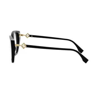 Fendi Fe50100i Ff Diamonds 001 Nero Glasses In Black