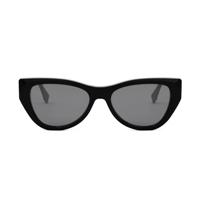 Fendi Smoke Cat Eye Ladies Sunglasses Fe40135i 01a 135 In Black