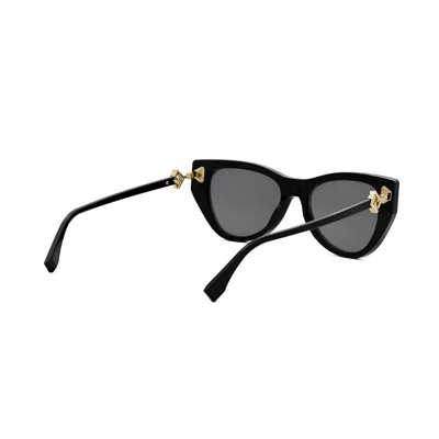 Fendi Smoke Cat Eye Ladies Sunglasses Fe40135i 01a 135 In Black