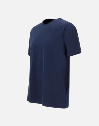 Herno Crew Neck Plain Design Short Sleeves T-shirt In Blue